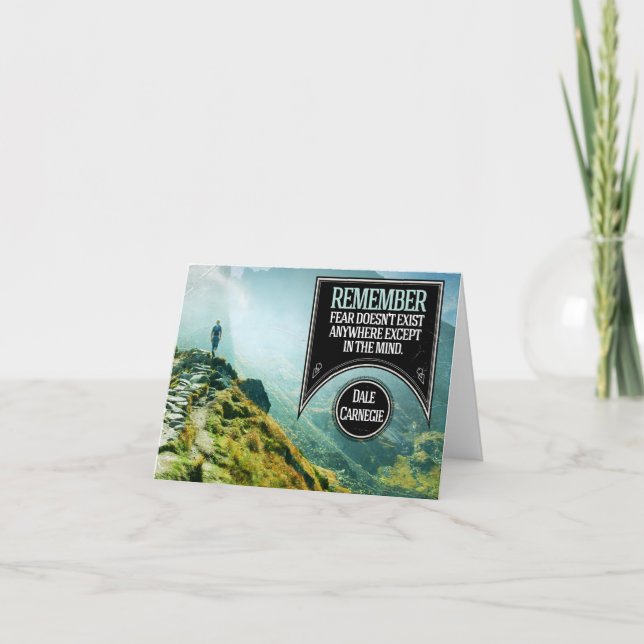 Tarjeta De Agradecimiento Dale Carnegie cita Inspiradora "Miedo" (Anverso)