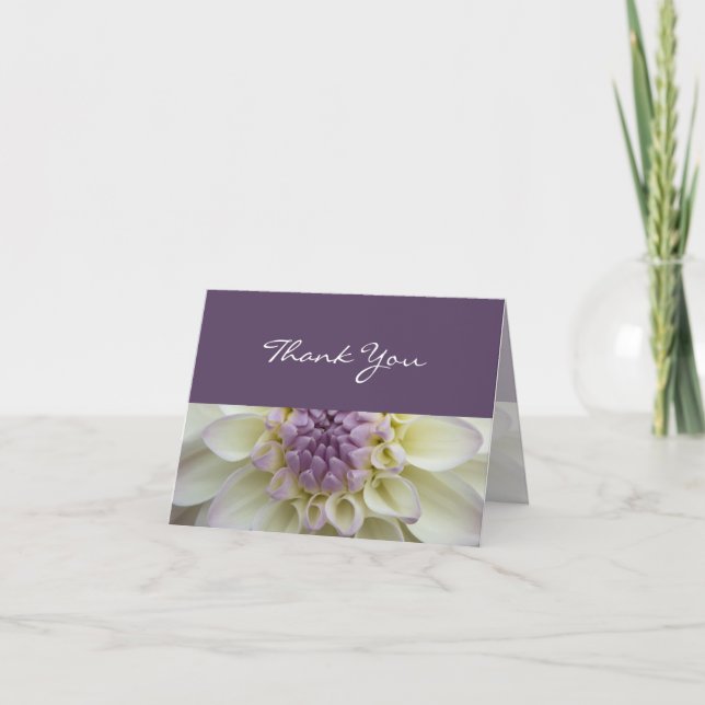 Tarjeta De Agradecimiento Dalia blanca • Gracias cardar (Anverso)
