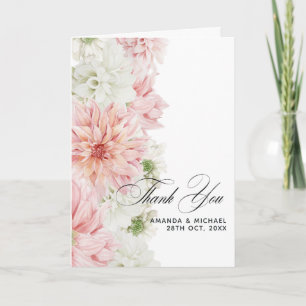 Tarjeta De Agradecimiento Dalias enrojecidas Boda floral