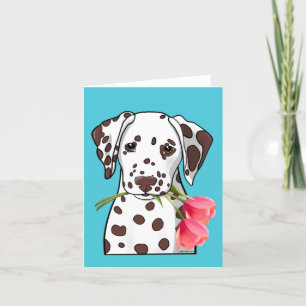 Tarjeta De Agradecimiento Dalmatian con Tulips