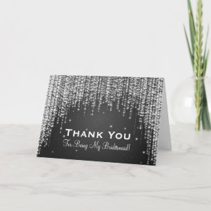 Tarjeta De Agradecimiento Dama de honor agradecida Night Dazzle negro