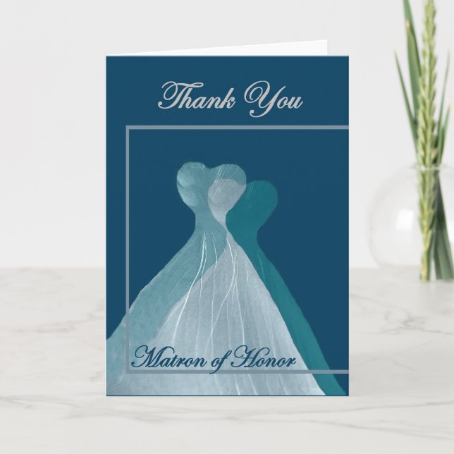Tarjeta De Agradecimiento Dama de Honor Boda GRACIAS (Anverso)
