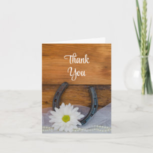 Tarjeta De Agradecimiento Dama de honor de Daisy y Horseshoe Country, gracia