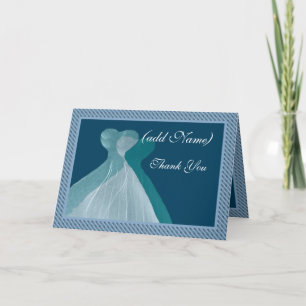 Tarjeta De Agradecimiento DAMA DE HONOR Gracias - Vestidos AZUL TURQUESA