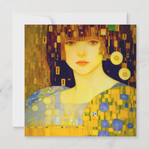 Tarjeta De Agradecimiento Dama Dorada del ART NOUVEAU