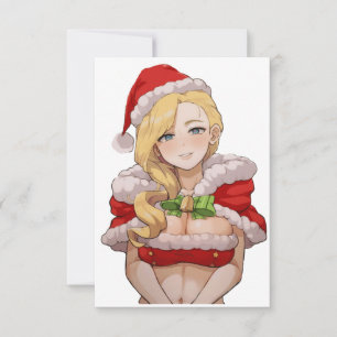 Tarjeta De Agradecimiento Dama Ecchi Santa Cuteness
