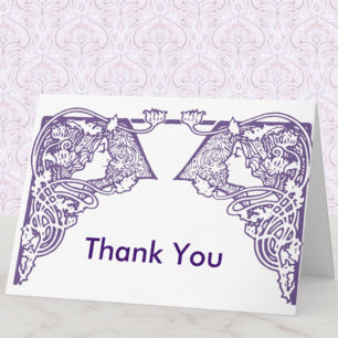 Tarjeta De Agradecimiento Damas de Art Nouveau de personalizable