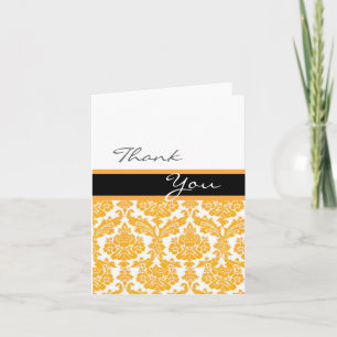 Tarjeta De Agradecimiento damasco amarillo gracias