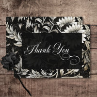 Damasco floral negro y blanco oscuro vintage gótic