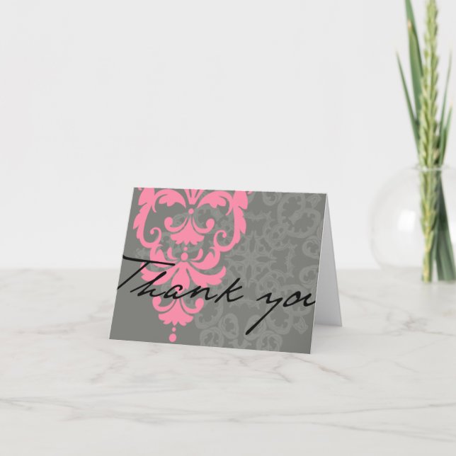 Tarjeta De Agradecimiento Damask Gracias (Anverso)