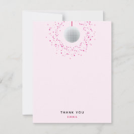 Tarjeta De Agradecimiento Dance Disco Ball Fiesta Personalizado Fiesta negro