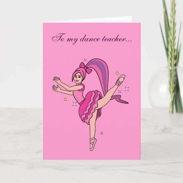 Tarjeta De Agradecimiento Dance Teacher Gracias (Anverso)