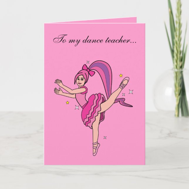 Tarjeta De Agradecimiento Dance Teacher Gracias (Anverso)