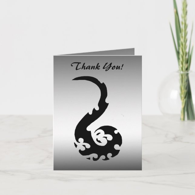 Tarjeta De Agradecimiento Dancing Dragon Gracias (Anverso)