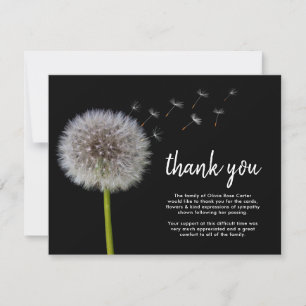 Tarjeta De Agradecimiento Dandelion funeral Gracias  Deseos de desaliento