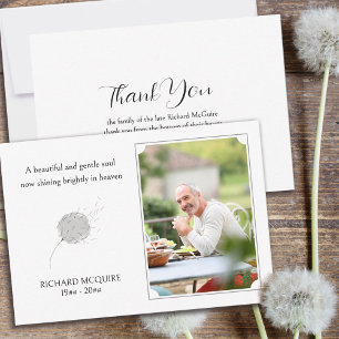 Tarjeta De Agradecimiento Dandelion Puff Gentle Soul Photo Funeral Gracias