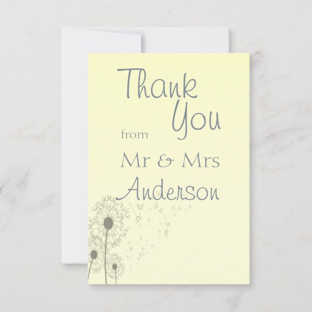 Tarjeta De Agradecimiento Dandelions Gracias (Anverso)