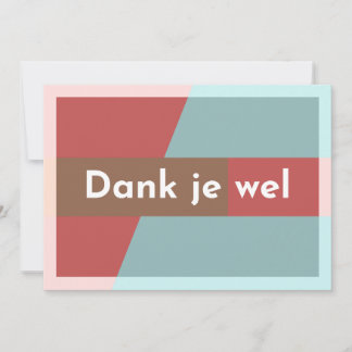 Tarjeta De Agradecimiento "Dank je wel"