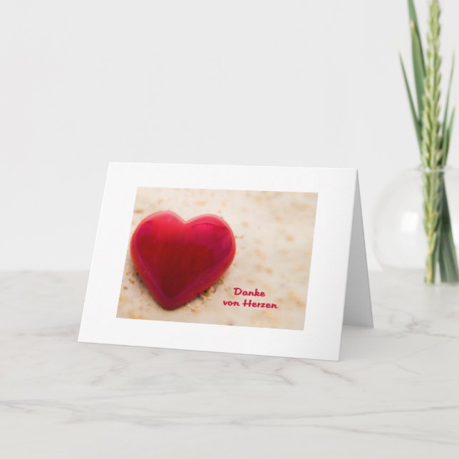 Tarjeta De Agradecimiento Danke von Herzen (Anverso)