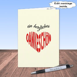 Tarjeta De Agradecimiento Dankeschon le agradece lengua alemana