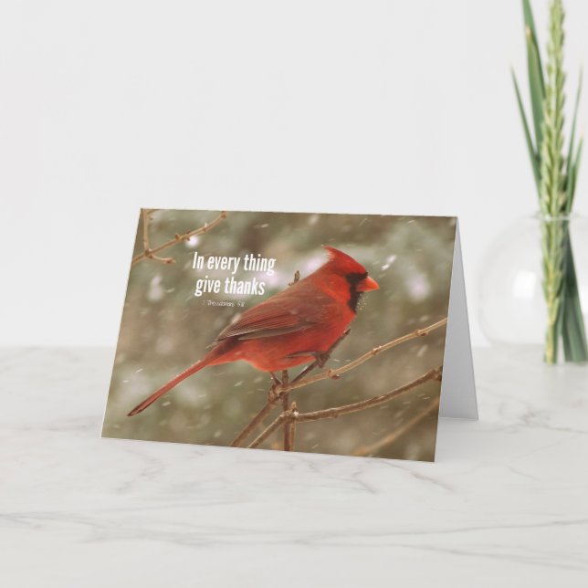 Tarjeta De Agradecimiento Dar gracias al verso de la Biblia (Anverso)