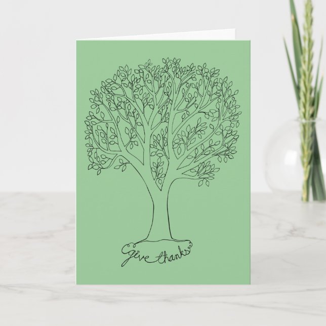 Tarjeta De Agradecimiento Dar las gracias al árbol (Anverso)