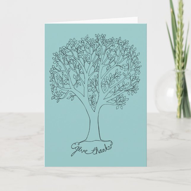 Tarjeta De Agradecimiento Dar las gracias al árbol (Anverso)