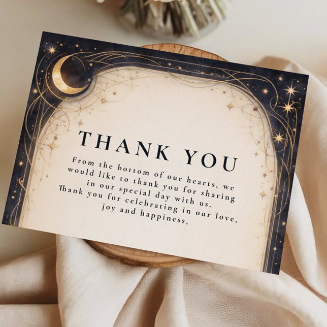 Tarjeta De Agradecimiento Dark Celestial Wedding (Subido por el creador)