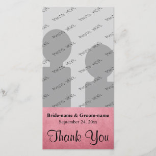 Tarjeta De Agradecimiento Dark Dusky Pink Mottled Pattern Boda Gracias
