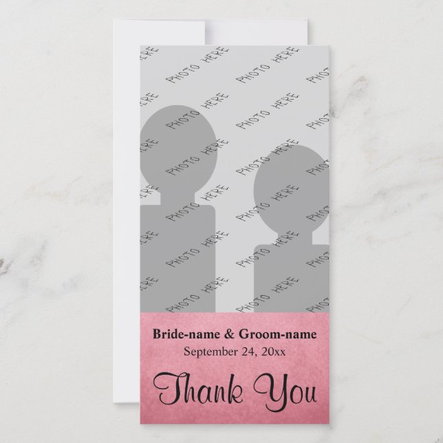 Tarjeta De Agradecimiento Dark Dusky Pink Mottled Pattern Boda Gracias (Anverso)