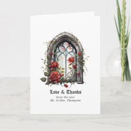 Tarjeta De Agradecimiento Dark Fantasy Castle Window Gothic Boda