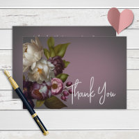 Dark Moody Mauve Boda Floral Moderno Gracias