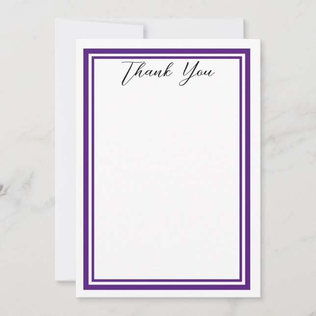 Tarjeta De Agradecimiento Dark Purple Minimalista Gracias Cartas (Anverso)