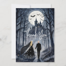 Tarjeta De Agradecimiento Dark Romance Spooky Forest Wedding TLW26