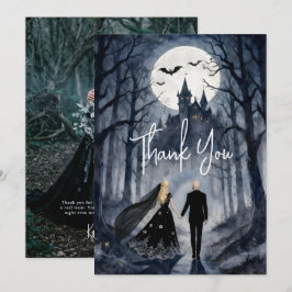 Tarjeta De Agradecimiento Dark Romance Spooky Forest Wedding TLW26