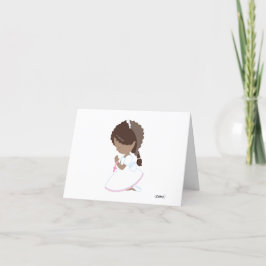 Tarjeta De Agradecimiento Dark Skin Chica Santa Comunión Gracias Cartas