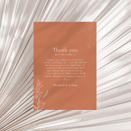 Tarjeta De Agradecimiento Dark Terracotta Botanical Thank You Card