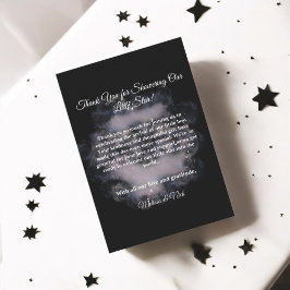 Tarjeta De Agradecimiento Dark Watercolor Celestial Baby Boy Baby Shower