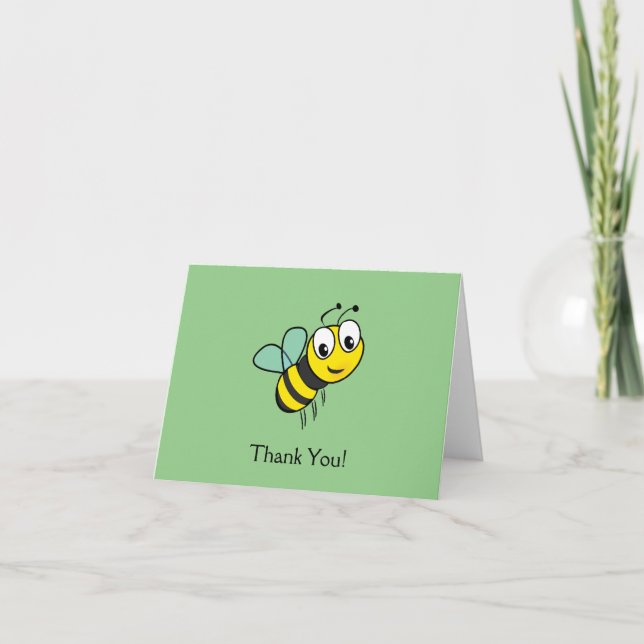 Tarjeta de agradecimiento de abeja bumble linda (Anverso)