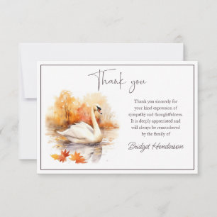 Tarjeta de agradecimiento de acuarela Cisne de oto