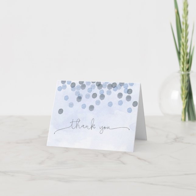 Tarjeta de agradecimiento de acuarela con confeti  (Anverso)