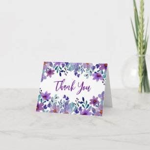 Tarjeta de agradecimiento de acuarela de flor silv