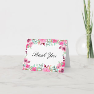 Tarjeta de agradecimiento de acuarela de flor silv