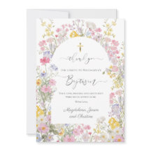 Tarjeta de agradecimiento de acuarela de flores de