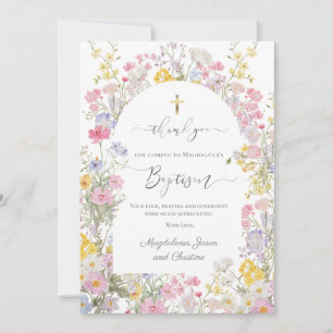 Tarjeta de agradecimiento de acuarela de flores de