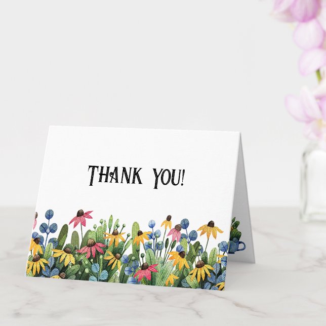 Tarjeta de agradecimiento de acuarela de flores si (Subido por el creador)
