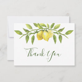 Tarjeta de agradecimiento de acuarela de limones y