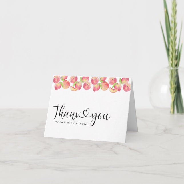 Tarjeta de agradecimiento de acuarela de melocotón (Anverso)