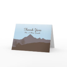 Tarjeta de agradecimiento de acuarela de montaña r