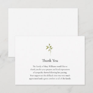 Tarjeta de agradecimiento de acuarela de vegetació